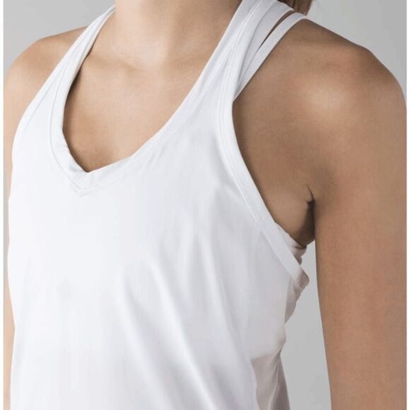 LULULEMON ATHLETICA Fast Lane Singlet in White Size 6 - Picture 3 of 5